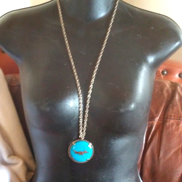 Turquoise roadrunner necklace - Picture 1 of 3